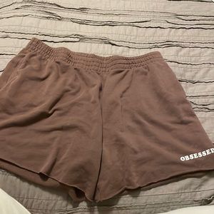 H&M, large fit medium too, brown with white print